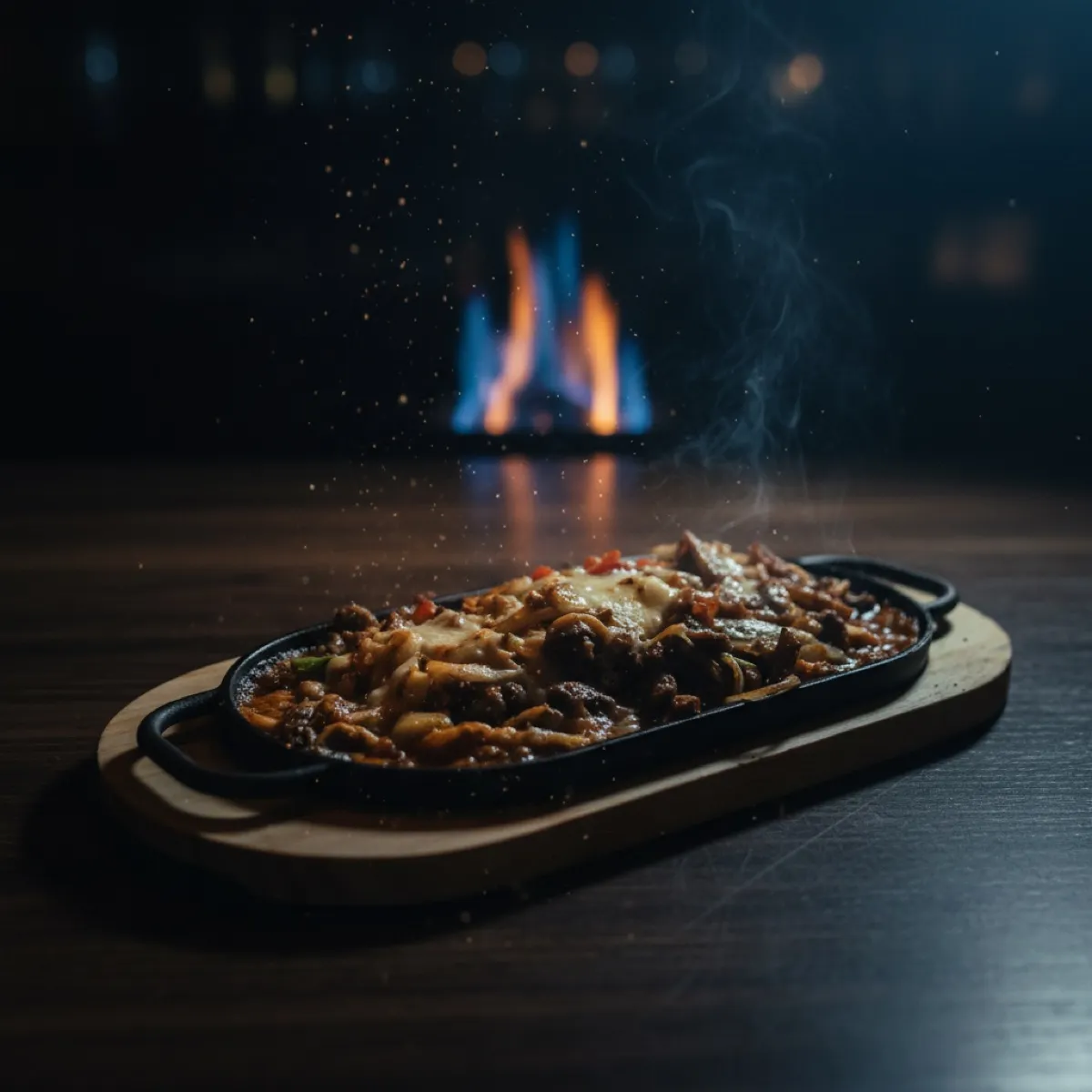 Fajita de queso flameado - Fuego Fiesta