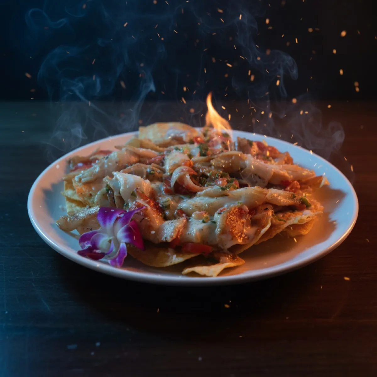 Nachos de cangrejo premium - Fuego Fiesta
